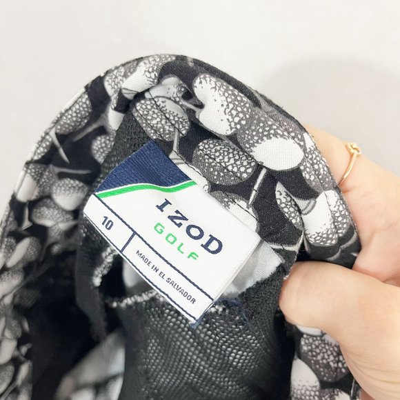 Izod Golf Novelty Print Bermuda Shorts Pockets Black & White - Womens Size 10 - Picture 4 of 5